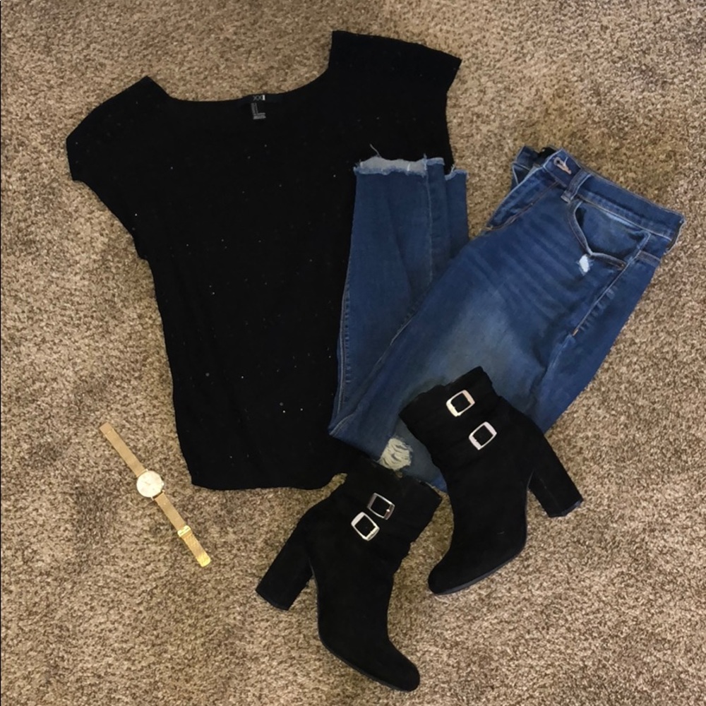 Forev21 Black sequent shirt